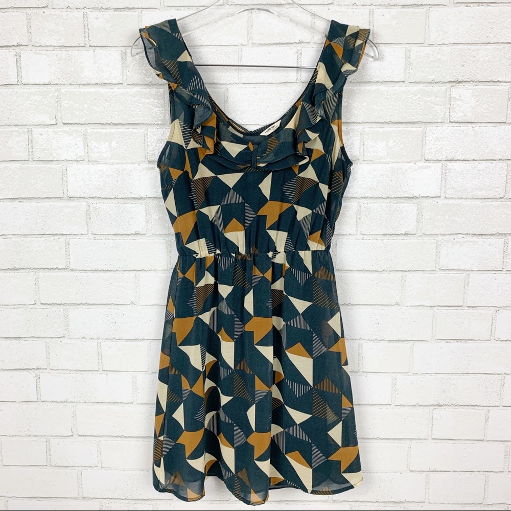 Retro Patterned Game-Day Dress Small